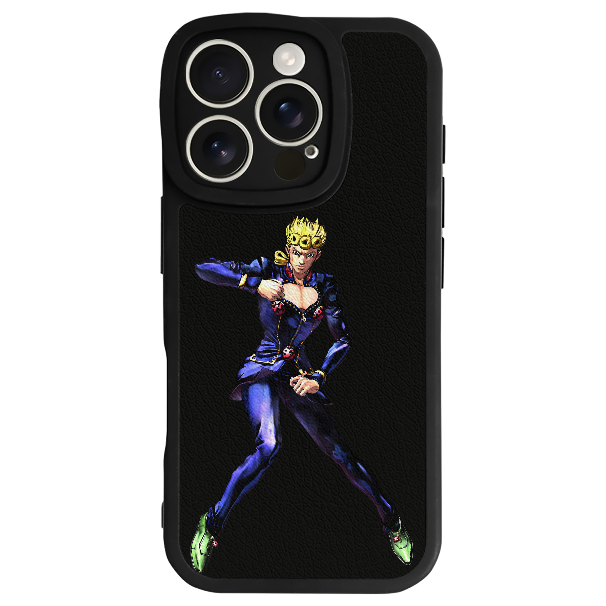 （画像用） ジョジョの奇妙な冒険 ジョルノ?ジョバァーナ JoJo's Bizarre Adventure Giorno Giovanna 【iPhone 16シリーズ対応】シリコンスマホケース（レザー調） 材質：シリコン